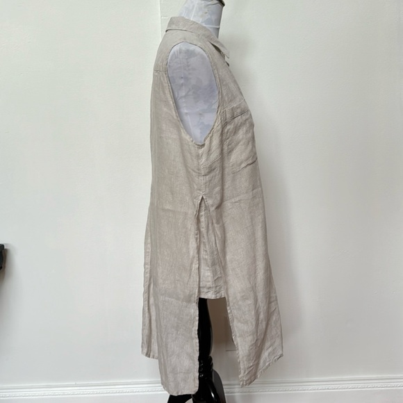 Chico’s Linen Side-Slit Neutral Tunic - Picture 3 of 8